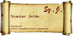 Szauter Jolán névjegykártya